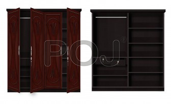 Paris 4 Door Wardrobe With 2D Pattern On Door